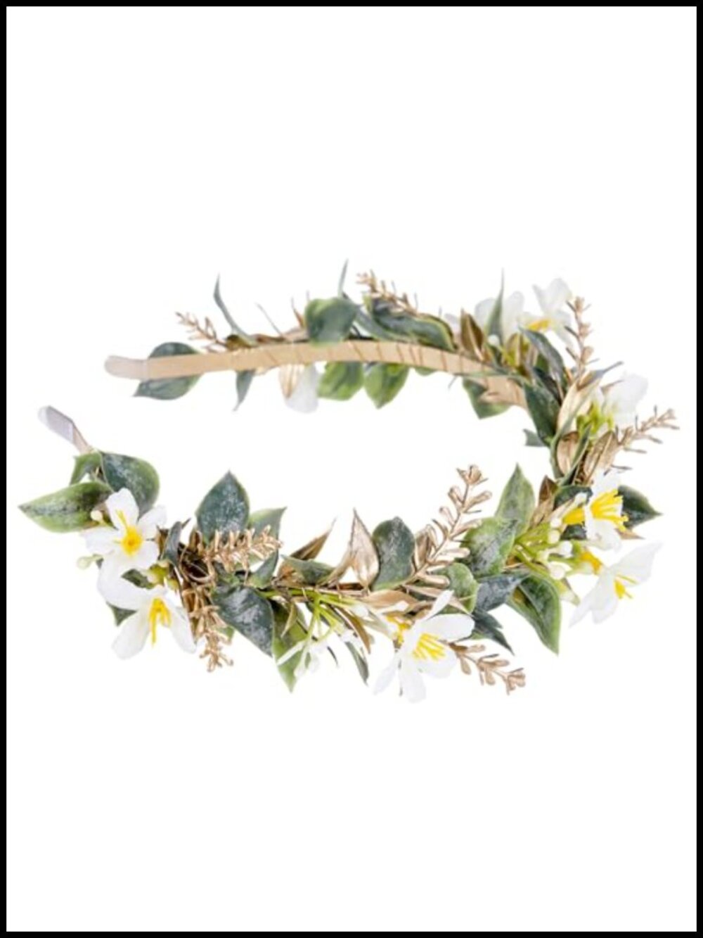 White Flower Crown Headband - Fairy Forest Floral Headpiece Woodland Elf Hair